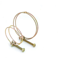 Factory Galvanized Iron or SS201/304 Car Radiator Double Wire Hose Clamp Tube Clip Adjustable Torsion Spring Wire Screw Bolt