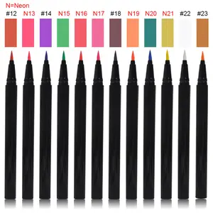 काले नीयन का चयन के लिए 23 रंग पेंसिल के साथ तरल आईलाइनर आई लाइनर निजी लेबल निविड़ अंधकार लंबे समय तक चलने