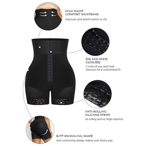 Pantaloncini Modellanti Plus Size da Donna a Vita Alta Fajas Colombianas con Gancio e Cerniera, Controllo <span class=keywords><strong>Pancia</strong></span>, Sollevamento Glutei, Bordo in Pizzo, Body Shaper - Product Image 4