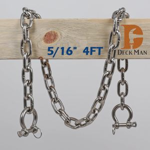 Marine Grade 316 Stainless Steel Boat Anchor <strong>Chain</strong> with 2 Pcs Anti-Off Shackles - Product Image 6