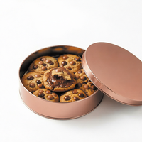 Boîtes métalliques en gros pour biscuits, bonbons et produits de boulangerie – Conteneurs de rangement ronds avec logo personnalisé pour cafés, magasins et événements