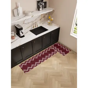 40*60cm Wholesale Anti-Fatigue Comfort Mat Standing Mat Dark Red Geometry Kitchen Mat Cushioned Anti Fatigue Rug