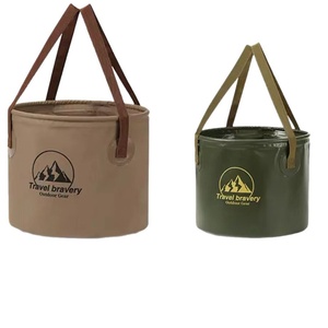 Seau pliable d'extérieur 10L/20L, portable, grande capacité, pour le stockage d'eau, le lavage du linge, des légumes, le camping, les pique-niques, la pêche - Product Image 5