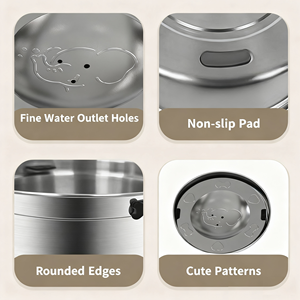 Ciotole Galleggianti per Animali Domestici in Acciaio Inox di Grande Capacità, Mangiatoia Ecologica per Cani e Gatti - Product Image 3