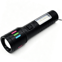 Lampe torche LED IP44 en alliage d'aluminium, faisceau réglable, rechargeable par USB, affichage de la puissance de la batterie, utilisation en cas d'urgence