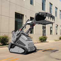 Loader Mini Skid Steer Crawler Bertenaga Diesel Bersertifikasi EPA Honda, Daya Gali Tinggi, Harga Pabrik, Loader Utilitas Kompak