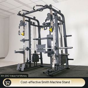SK Wholesale Station d'entraînement multifonctionnelle complète 3 postes en acier, type Smith Machine, écologique, durable, noire, portable - Product Image 2