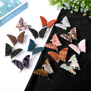 Bán buôn Kim Loại Cơ thể tinh thể khác nhau BƯỚM CÁNH CHẠM KHẮC tay khắc Healing pha lê thủ công mỹ nghệ cho trang trí - Product Image 5