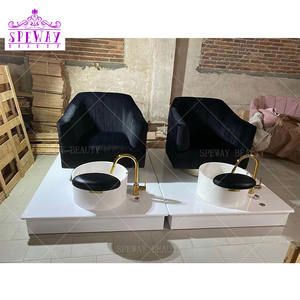 Speway, venta al por mayor, sin plomería, asientos dobles, salón negro, spa para pies, sillas de pedicura de lujo con chorro magnético - Product Image 3