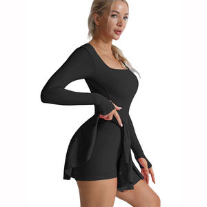 Kleding met eigen logo, lichtgewicht, nauwsluitend, actief, hoge taille, tennisjurk voor dames, golfjurk, badmintonjurk, yogakleding voor dames - Product Image 2