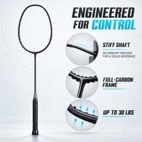 Cadre de raquette de badminton en carbone intégral 40T à faible coût avec cordage personnalisé, raquette légère pour joueurs intermédiaires et avancés