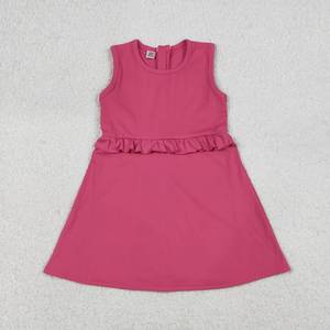 Ropa Deportiva para Niñas al por Mayor, Lista para Enviar, Vestido Deportivo Elástico sin Mangas Rosa Intenso para Niñas Pequeñas de Verano - Product Image 1