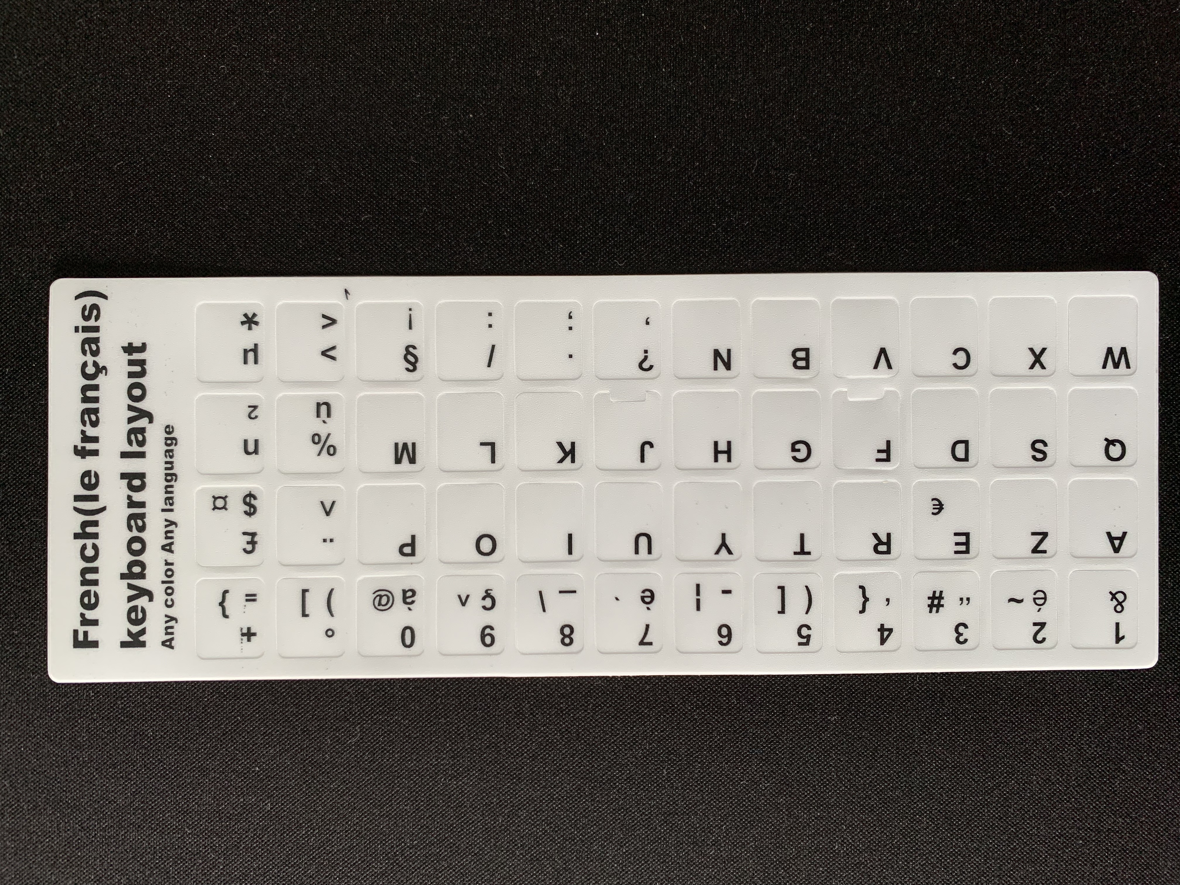 Adhesivo blanco para teclado francés