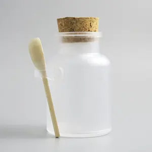 Kosong 100Ml 200Ml 300Ml 500Ml Plastik Batal Frosted Garam Mandi Botol dengan Gabus untuk Perawatan Pribadi Kemasan