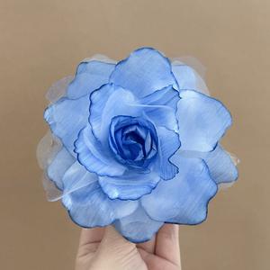 Pince à cheveux romantique en tissu rose séché, accessoire de coiffure pour femme, style bord de mer - Product Image 4