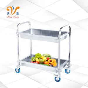 High quality hospitality heated food delivery and distribution cart 304 stainless steel serving trolley