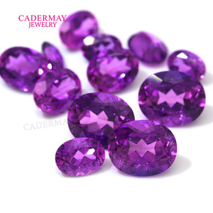 Cadermay Oval Violet Cultured Sapphire Loose Stone For Jewelry Making - Product Image 1