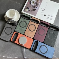 Compatible avec Pixel 9 Pro XL Phone Case Antichoc Google 8A Simple Business 7 Pro Retro Leather Texture 6A Magnetic Cover
