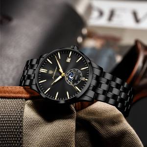 Reloj de Pulsera Poedagar 854 de Acero Inoxidable con Fase Lunar, Reloj para Hombre, Calendario, Resistente al Agua, Reloj de Negocios para Hombre - Product Image 6