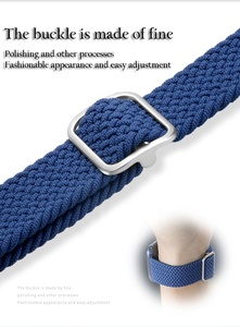 Pulsera tejida con hebilla ajustable para iWatch 6 5 pulsera deportiva de nailon <span class=keywords><strong>el</strong></span>ástico para iWatch correa de banda trenzada - Product Image 5