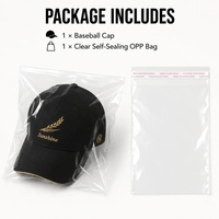 Gorra de Béisbol Personalizada de 6 Paneles con Logotipo Bordado SUNS HINE Dorado, Ajustable, con Visera Curva y Bolsa de Empaque Individual