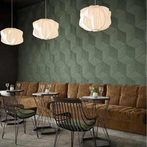 Azulejo <span class=keywords><strong>de</strong></span> pared <span class=keywords><strong>de</strong></span> fieltro PET Hexagonal <span class=keywords><strong>de</strong></span> corte en V, Material <span class=keywords><strong>de</strong></span> decoración moderna insonorizada, paneles acústicos <span class=keywords><strong>de</strong></span> Control <span class=keywords><strong>de</strong></span> sonido, pegado plano o escalonado - Product Image 1