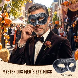 Máscara de ojos SINSEN para mascarada, diseño sencillo de media cara para hombres, accesorio de disfraz para fiesta de Halloween - Product Image 5