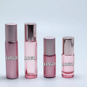 Clear Rose Gold Roll on Bottle 5ml 10ml High Quality Glass <b>Perfume</b> Roll on Bottle - Product Image 1