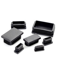 Bouchon d'extrémité de Tube rond 45x45mm bouchons d'insertion en plastique pour clôture Post tuyau couvercle Tube chaise noir