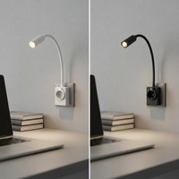 Lampe murale de lecture à intensité variable CCT réglable avec prise européenne pour hôtel, lampe de chevet LED intérieure pour la lecture, lampe de table de nuit pour protéger les yeux