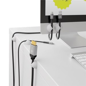 Clip adhésif blanc pour câbles, diamètre 7,8 mm, 5 pièces, pour la gestion des fils - Product Image 4