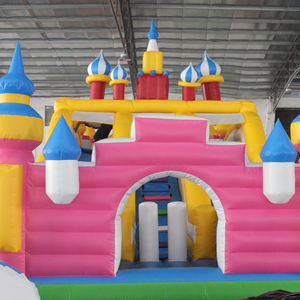 Casa de rebote bonita rosa con tobogán para interiores y exteriores, castillo hinchable, bola <span class=keywords><strong>Funhouse</strong></span> para niños, venta comercial - Product Image 2