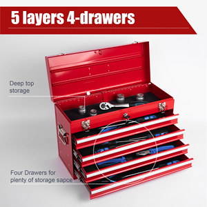 Portable Metal Red Blue Workshop <b>Tool</b> <b>Box</b> Waterproof Storage Equipment with Drawer Customizable OEM/ODM Iron Workshop <b>Tool</b> <b>Box</b> - Product Image 2