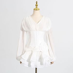 ชุดเดรสตาข่ายเนื้อแข็งเข้ารูปลายปลากระดูกปลามาใหม่แฟชั่น - Product Image 2