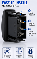 Interruptor basculante grabado con láser de 12V 24V con certificación CE, resistente al agua, para embarcaciones y automóviles, venta al por mayor de fábrica