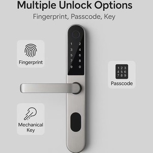 <span class=keywords><strong>Serrure</strong></span> Intelligente Extérieure Étanche en Acier Inoxydable 304 avec Connectivité Wi-Fi, Prise en Charge de la Carte IC et du Déverrouillage par Empreinte Digitale pour Porte en Verre Cloud - Product Image 3