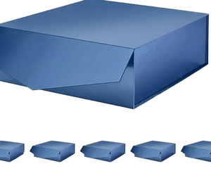 Caja de Regalo Reciclable en Forma de V de Color Sólido, Caja de Cartón Rígido Plegable con Relieve Multicolor para Envasado de Alimentos - Product Image 1
