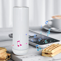 Bouteilles d'eau à sublimation sans fil en acier inoxydable étanche à double paroi 20oz gobelets de musique droite