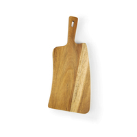 Excelsa Houten Snijplank 24,5x14,5 cm Natuurlijke Afwerking met Handvat Keuken Snijblok Gemaakt in China