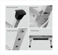 Échelle pliante en acier à 1 marche, tabouret portable pour tout-petits, 3 hauteurs réglables, capacité de charge de 150 kg, antirouille, intérieur/extérieur