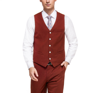 새로 입고된 캐나다 스타일 남성 플러스 사이즈 슬림핏 울 정장 조끼 (단추 여밈) - Product Image 3