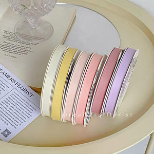 1CM ruban de satin haut de gamme double face pour bouquet de <span class=keywords><strong>fleurs</strong></span> en soie de lait mat écologique pour emballage de <span class=keywords><strong>fleurs</strong></span> cadeau emballage cadeau - Product Image 3