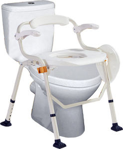 Inodoro de ducha multiusos con reposabrazos plegable para personas mayores y discapacitadas - Product Image 3
