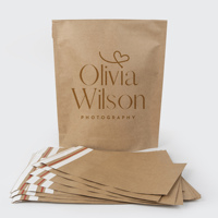 Pochette postale biodégradable écologique enveloppes pour colis d'affranchissement sacs d'expédition de vêtements enveloppe en papier kraft brun avec logo