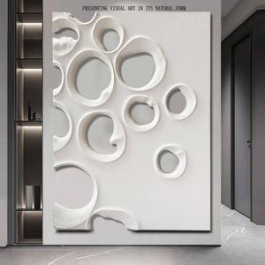 Arte Mural Minimalista, Pintura Abstracta Hecha a Mano en Yeso Acrílico Blanco, Decoración Moderna 3D Única, Regalo de Inauguración de Casa - Product Image 2