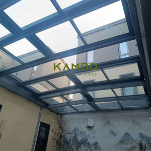 Kambo Villa moderne en aluminium <span class=keywords><strong>avec</strong></span> toit triangulaire et verre, pergola bioclimatique à cadre en aluminium <span class=keywords><strong>avec</strong></span> <span class=keywords><strong>porte</strong></span> d'entrée <span class=keywords><strong>coulissante</strong></span> - Product Image 3