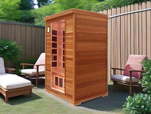 Hiện đại 2-người rắn hemlock gỗ trong nhà khô phòng tắm hơi hơi thấp-emf Carbon nóng hồng ngoại xa ngoài trời 2 người điện - Product Image 2