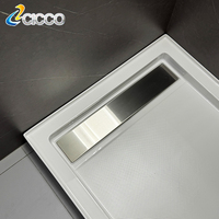 Vente en gros receveur de douche moderne en pierre blanche antidérapant base rectangulaire matériau ABS receveur de douche pour salle de bain
