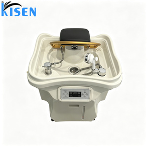Nouvelle conception de bac à shampoing portable KISEN, machine à shampoing de style japonais pour spa capillaire avec 2 réservoirs d'eau et un coussin de soutien. - Product Image 2