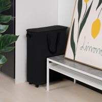 Panier à linge pliable en bambou avec roulettes pour les espaces étroits